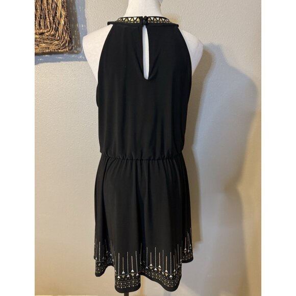 WHBM Dress M Medium 6 8 10 Studded Gold Silver Black Sleeveless Washable - Picture 8 of 15